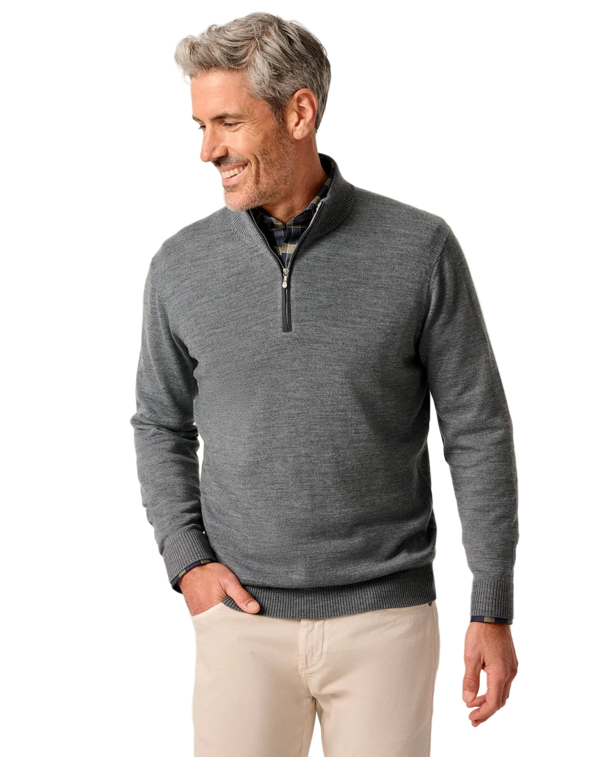 Johnnie O - Raynor Merino 1/4 Zip Sweater - Charcoal