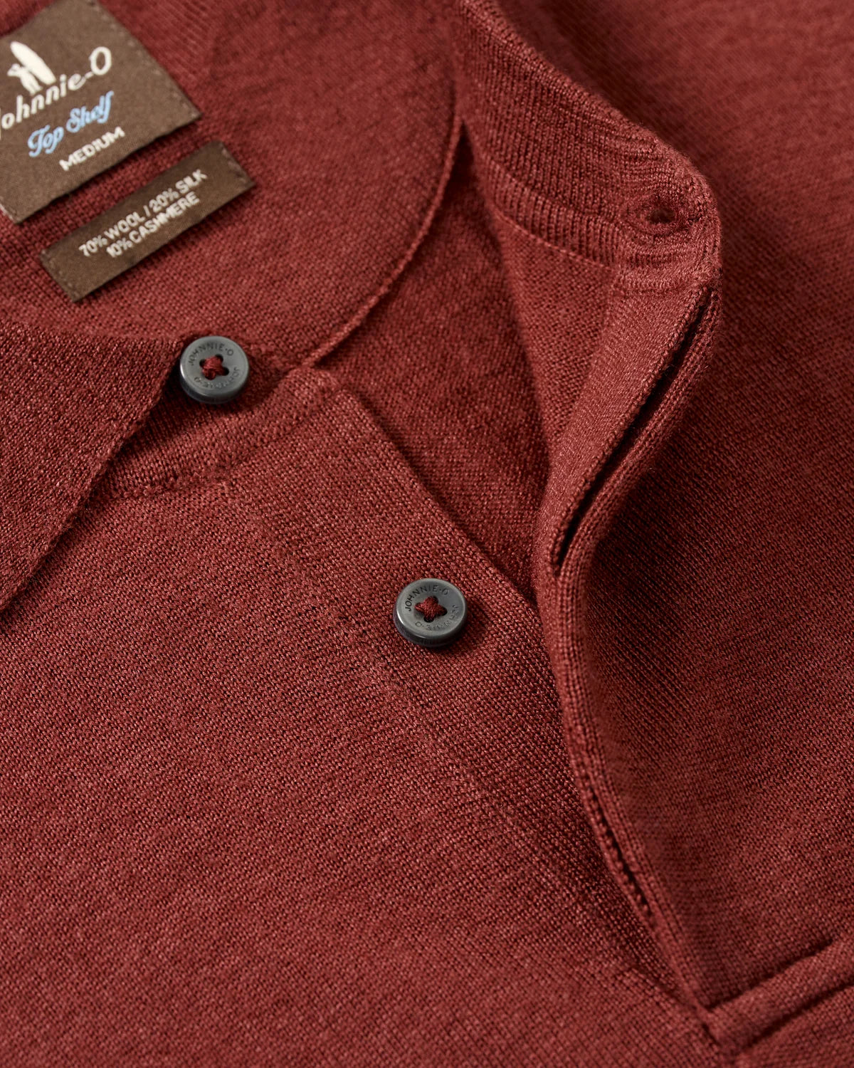 Johnnie O - Merino Blend Long Sleeve Polo - Port