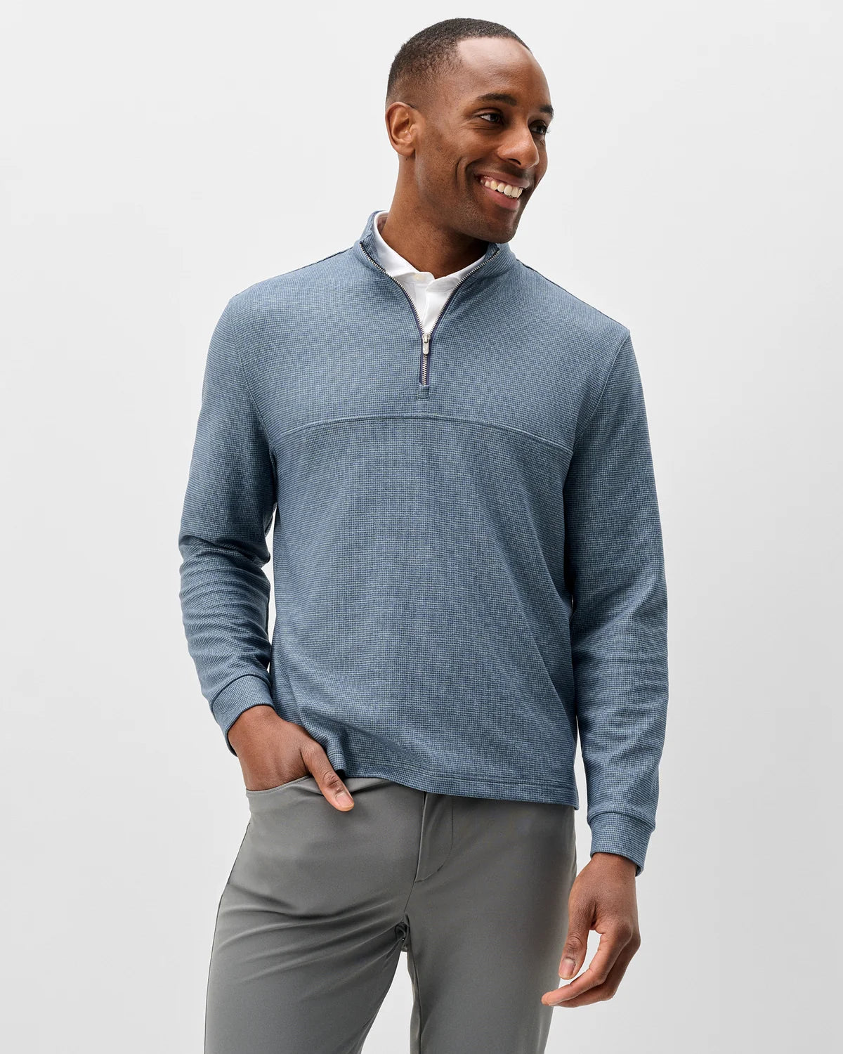 Johnnie O - Mikey Check Fleece 1/4 Zip Pullover - Malibu