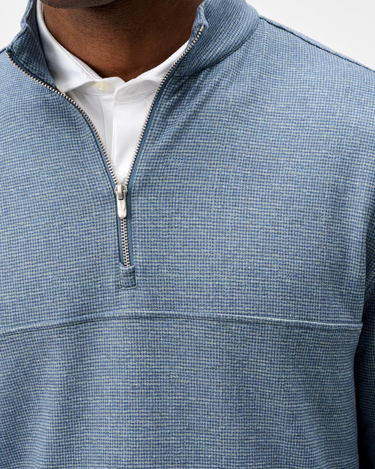 Johnnie O - Mikey Check Fleece 1/4 Zip Pullover - Malibu