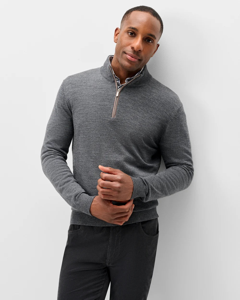 Johnnie O - Raynor Merino 1/4 Zip Sweater - Shadow Grey