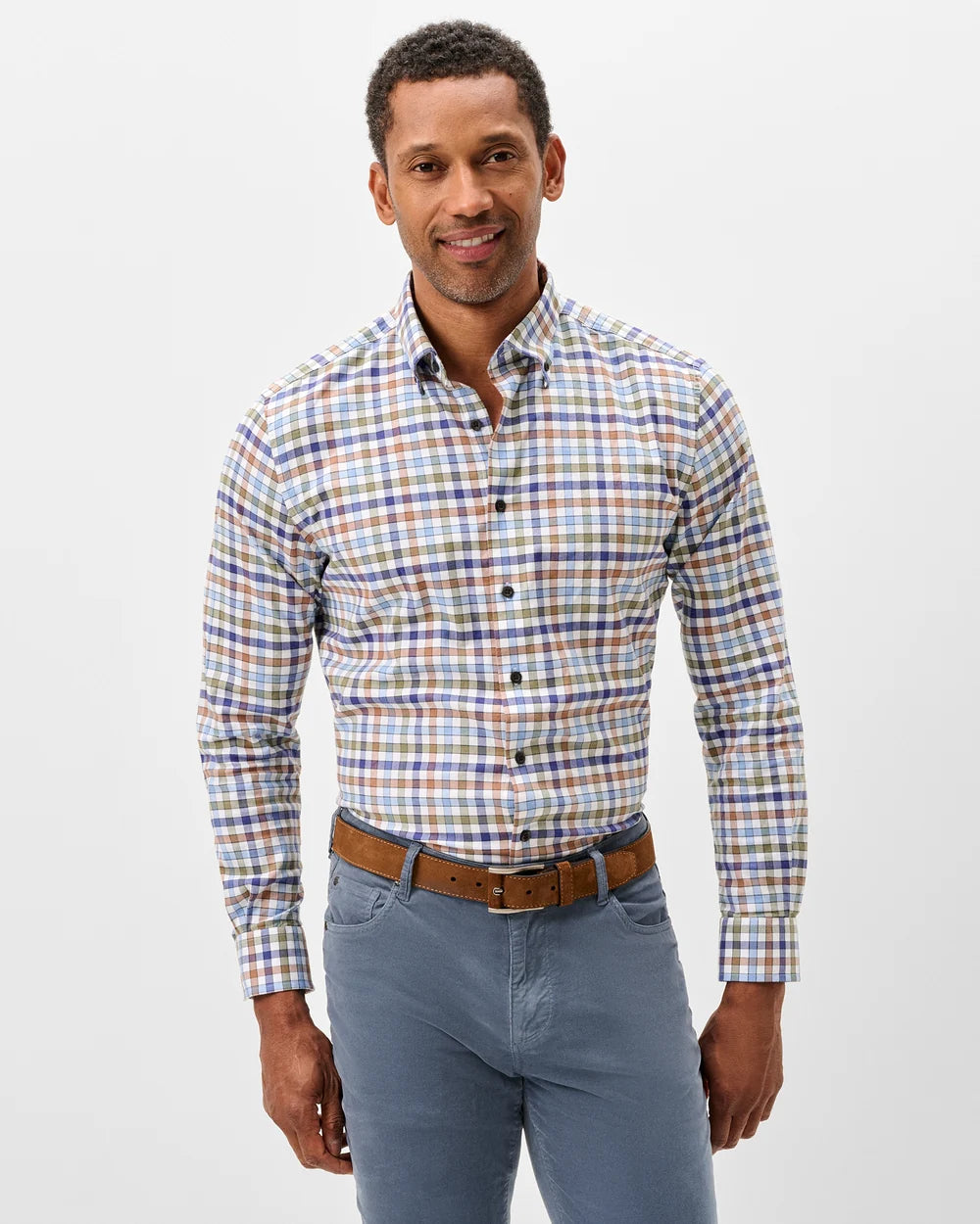Johnnie O - Performance Flannel Button Down Shirt - Cedar Check
