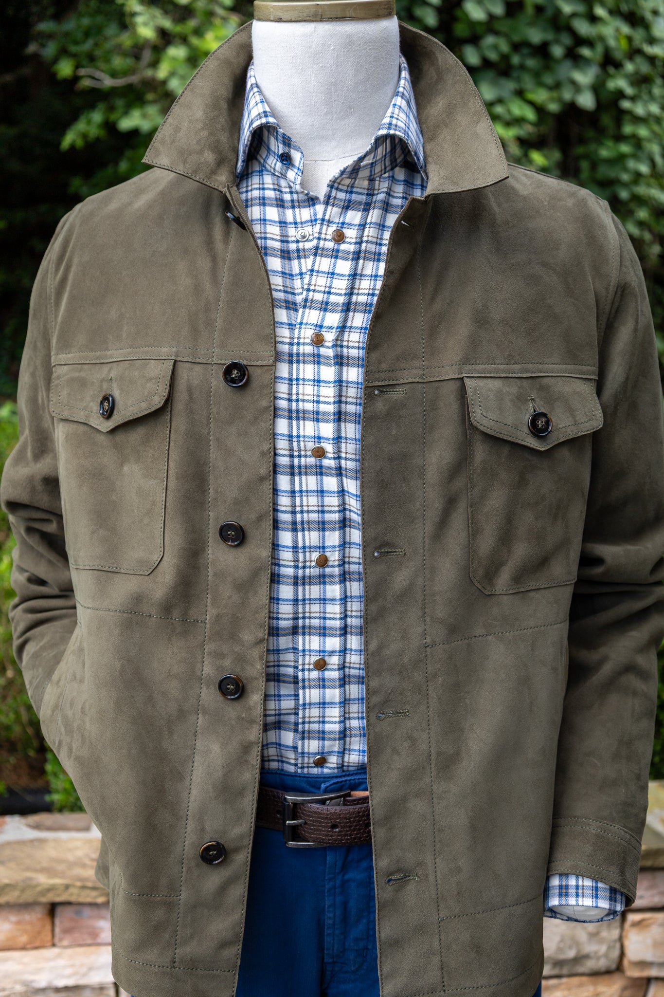 Hagen - Carmel Valley Suede Shirt Jacket - Sage