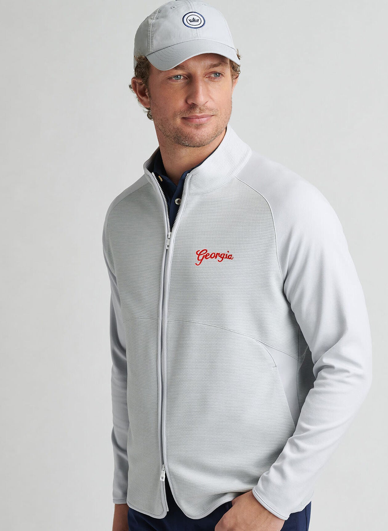 Peter Millar - Georgia Script™ Vista Hybrid Full-Zip Jacket - British Grey