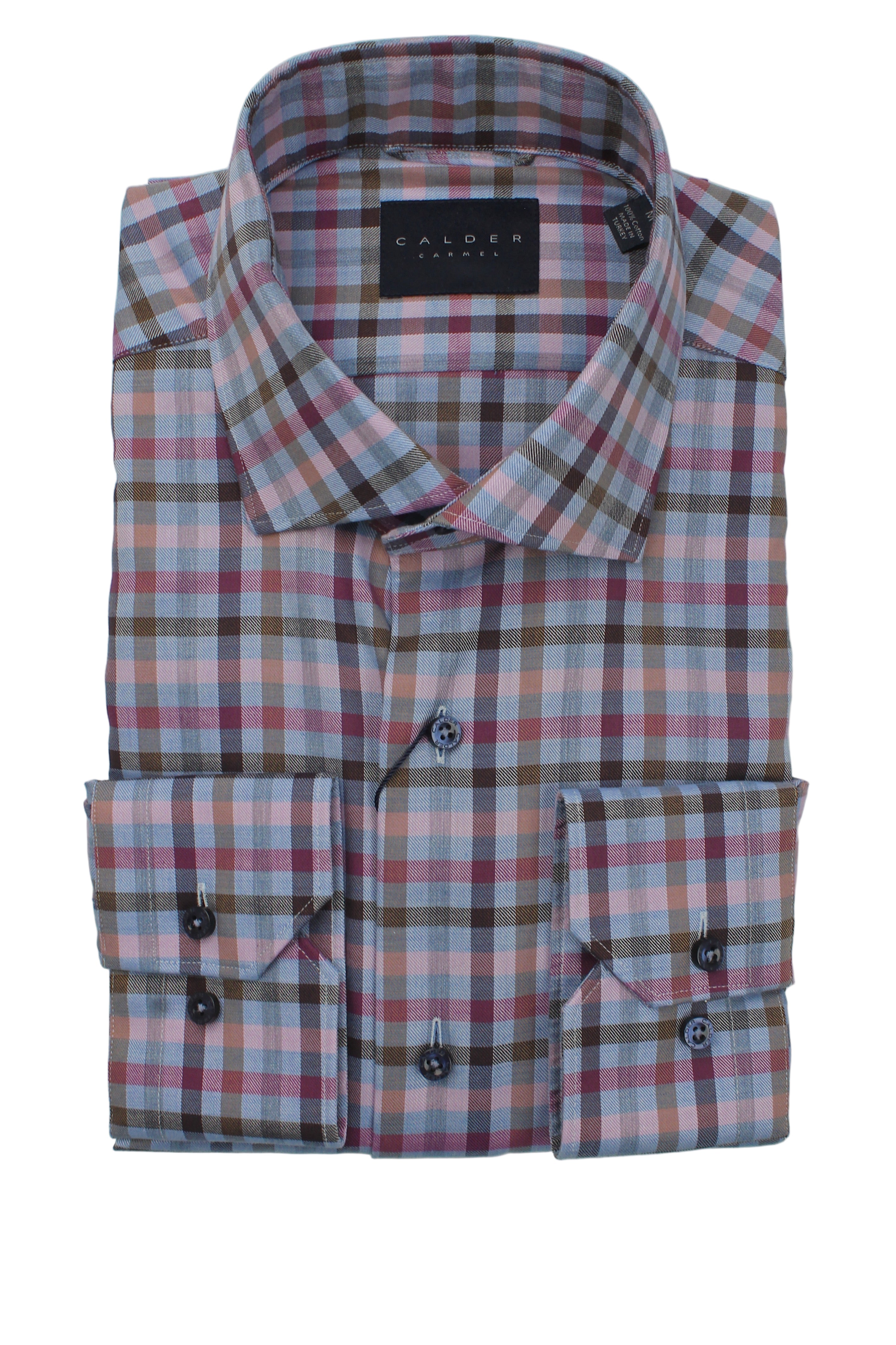 Calder - Sport Shirt - Blue & Pink Multi Plaid Mix