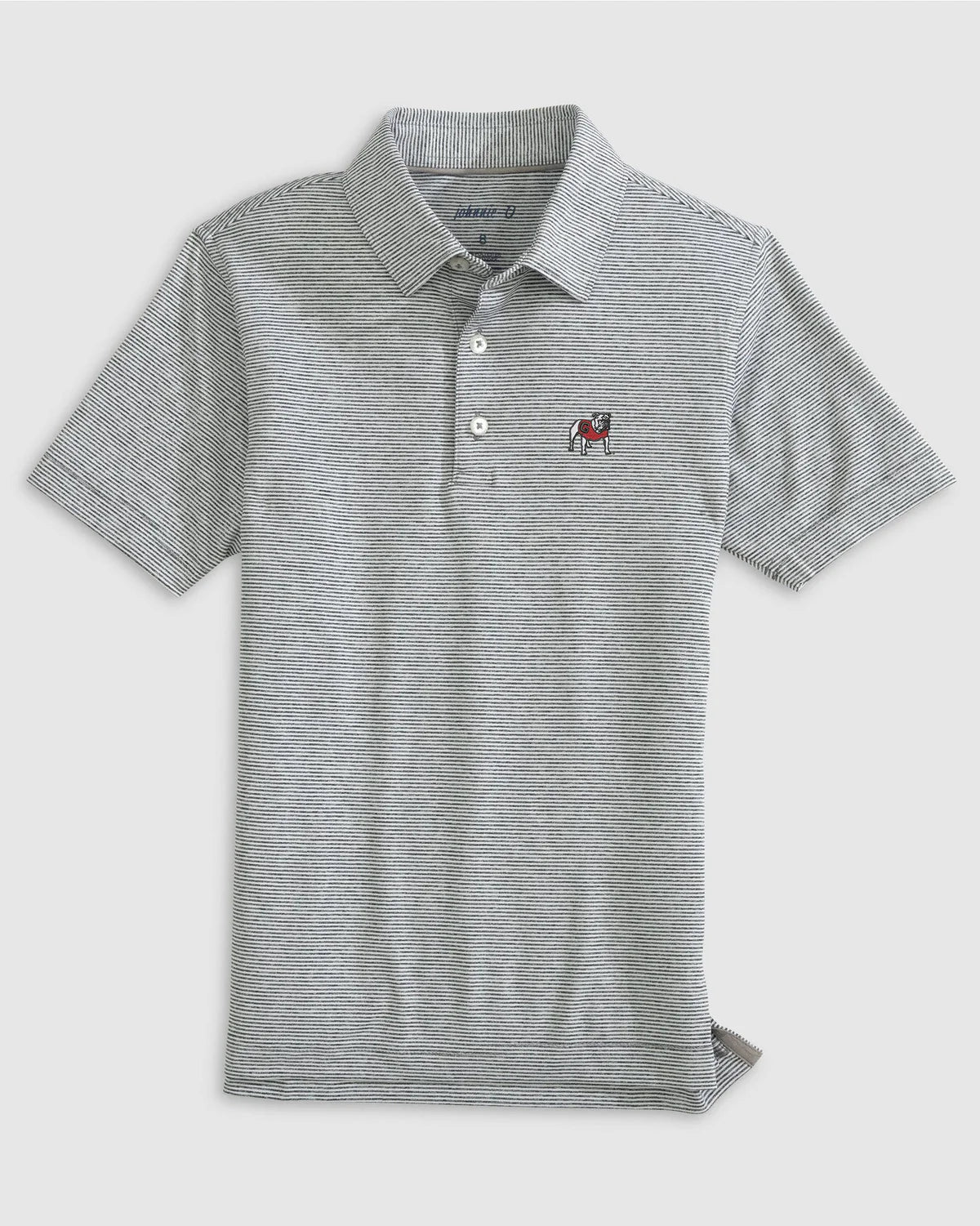 Johnnie O - Youth Georgia Lyndonn Striped Jersey Performance Polo - Charcoal