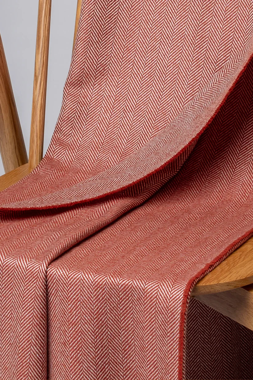 Johnstons of Elgin - Ruby Herringbone Merino Throw