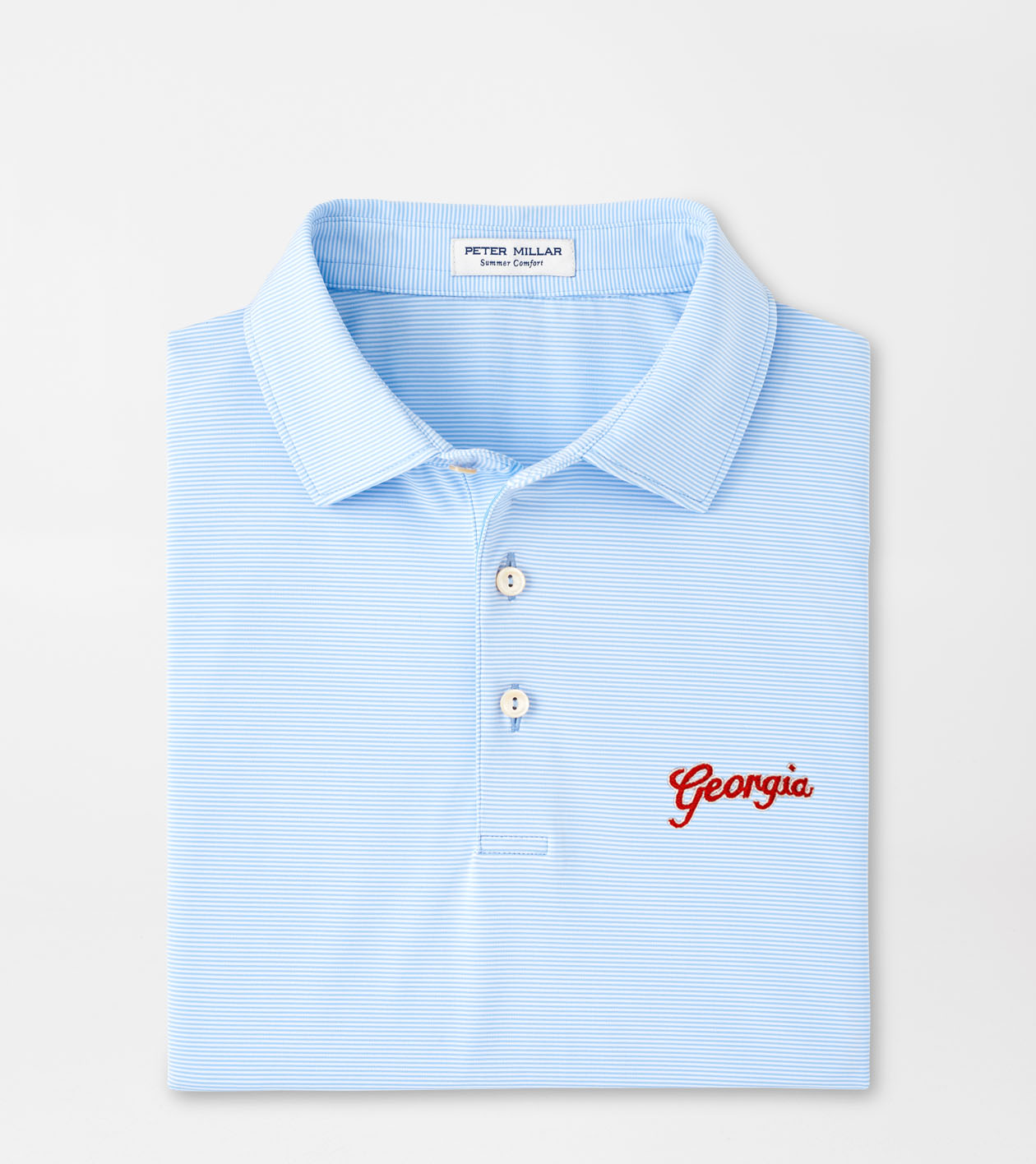 Peter Millar - Georgia Script™ Jubilee Stripe Polo - Cottage Blue