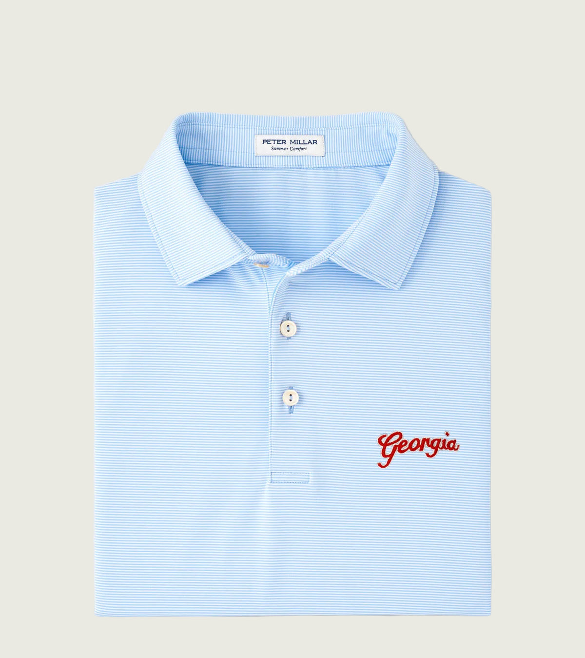 Peter Millar - Georgia Script™ Jubilee Stripe Polo - Cottage Blue