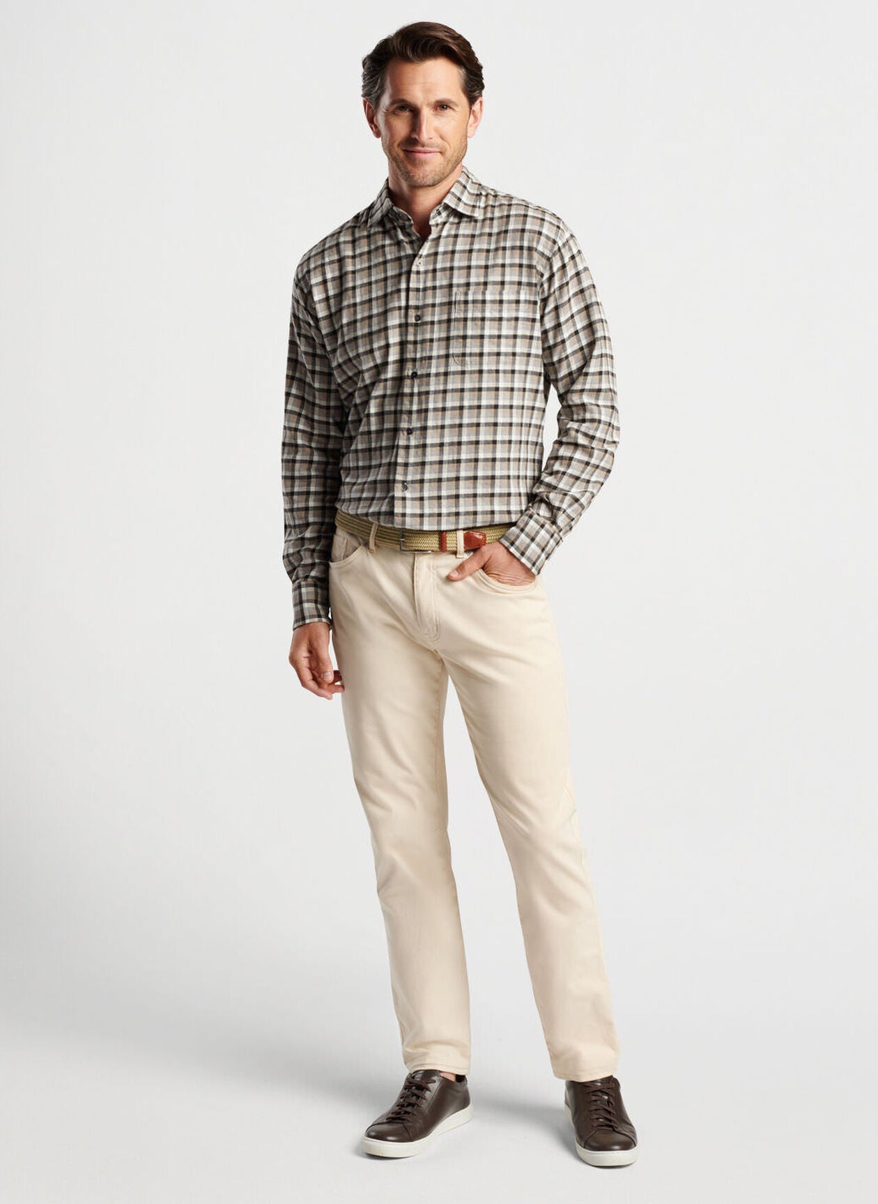 Peter Millar - Signature Sateen Five-Pocket Pant - Sand
