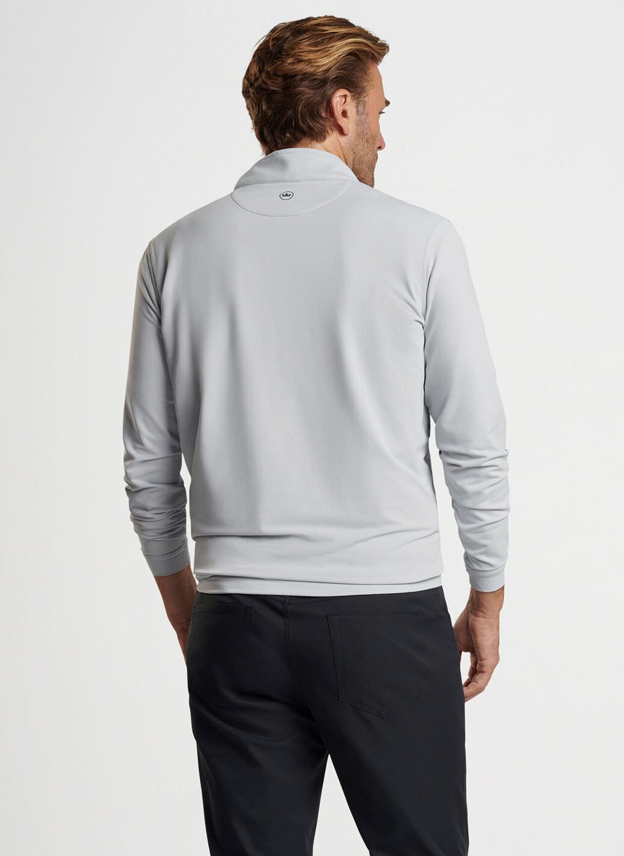 Peter Millar - Block G Perth Solid Stretch Quarter Zip - British Grey