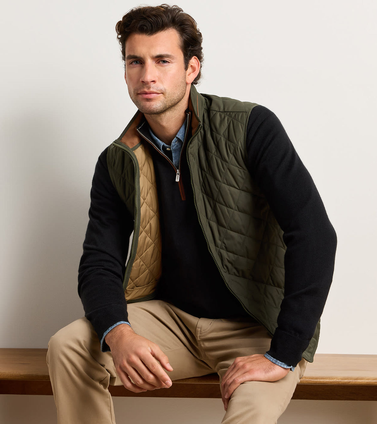 Peter Millar - Essex Vest - Dark Olive