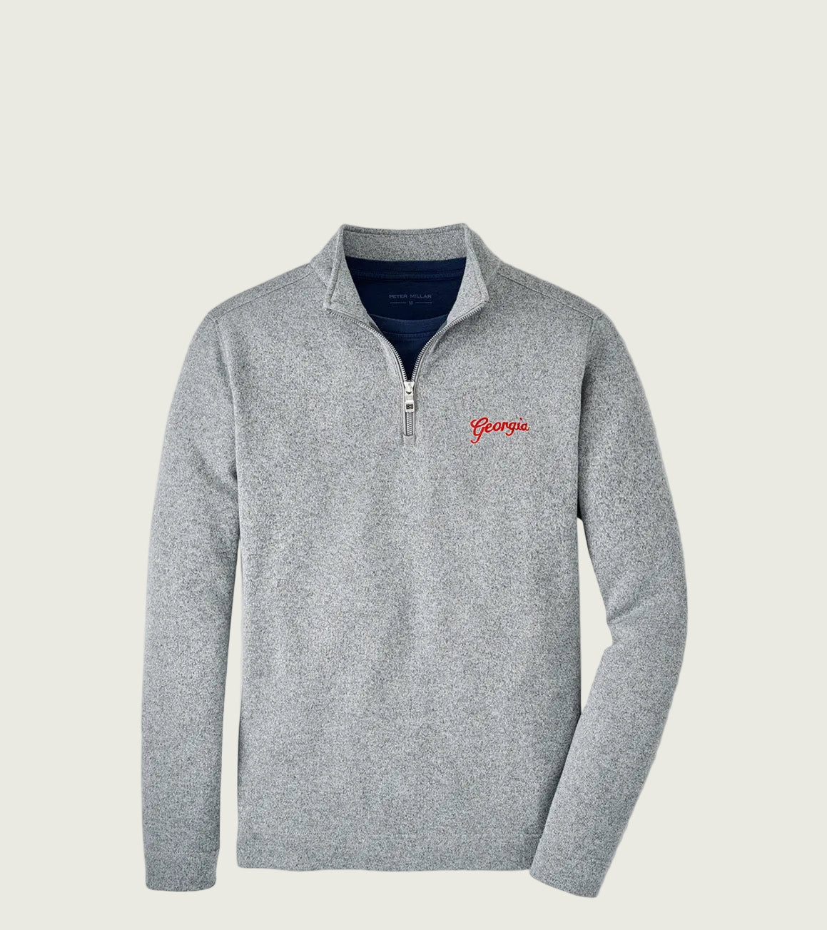 Peter Millar - Georgia Script™ Crown Sweater Fleece Quarter-Zip - Gale Grey