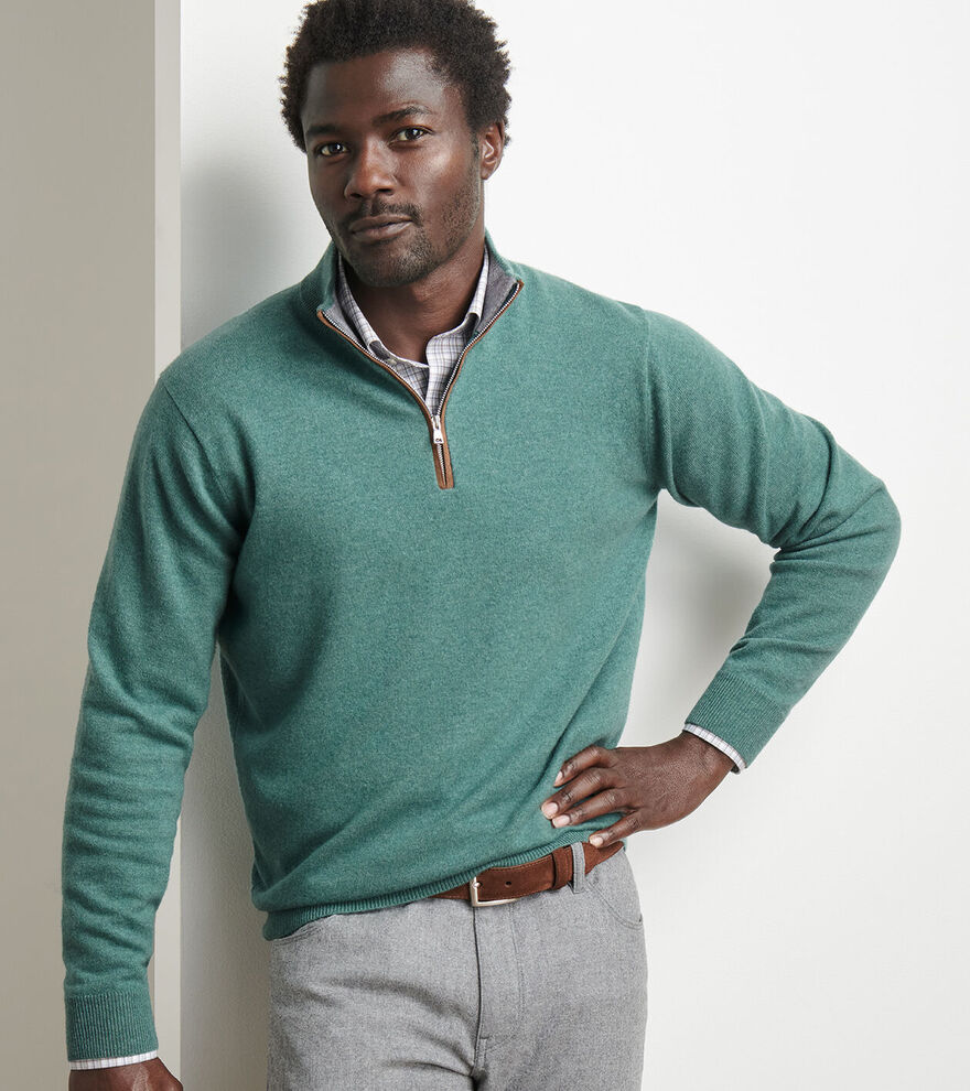 Peter Millar - Artisan Crafted Cashmere Flex Quarter-Zip - Sherwood