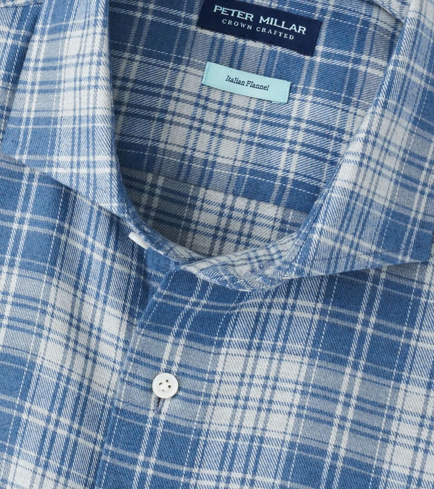 Peter Millar - Riccia Italian Flannel Sport Shirt - Rain Cloud