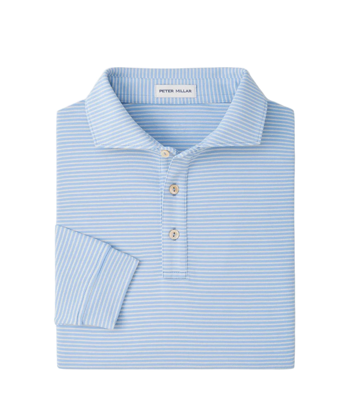 Peter Millar - Lyons Stripe Performance Jersey Long-Sleeve Polo - Lakeside
