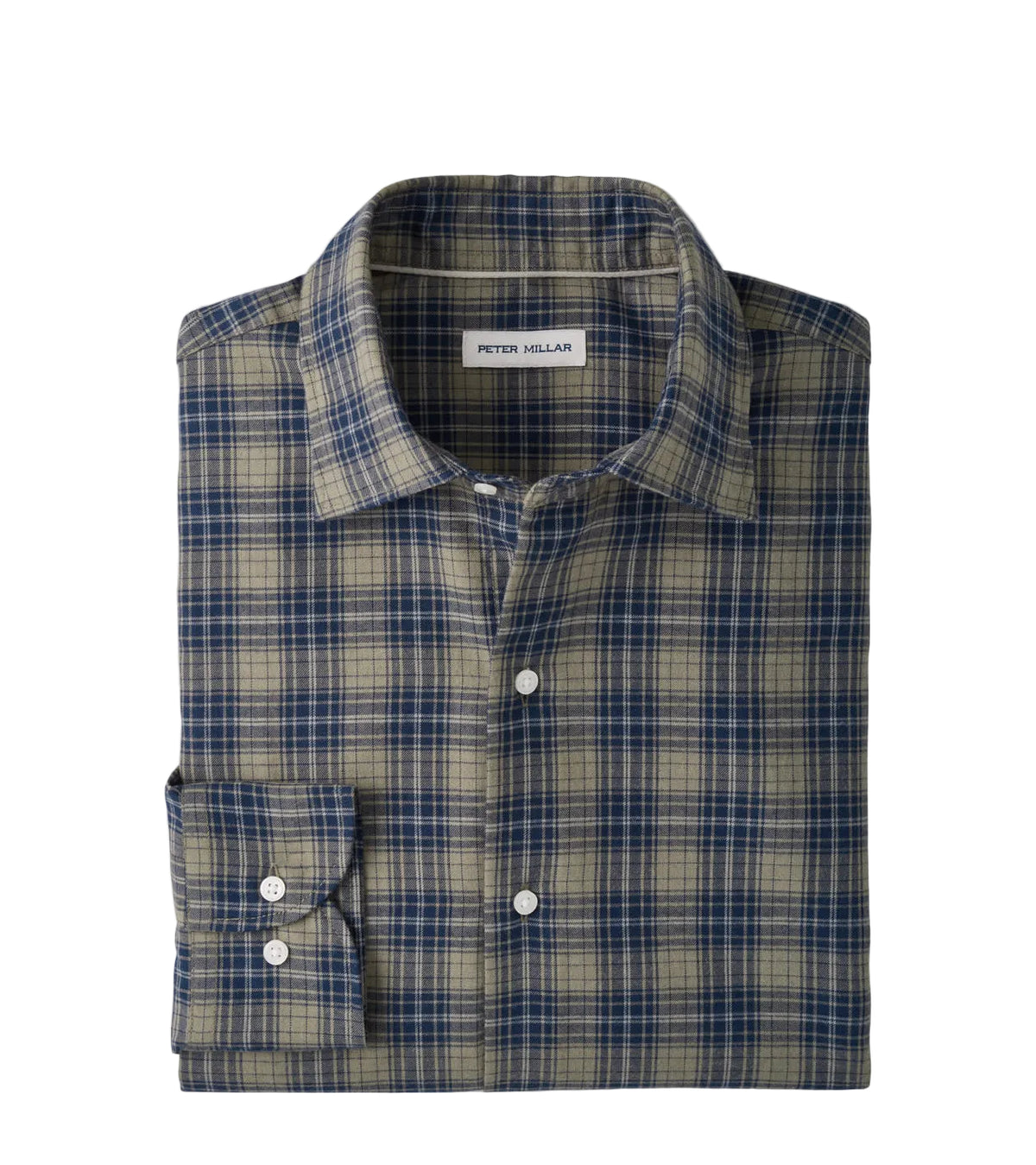 Peter Millar - Dean Performance Flannel Sport Shirt - Fatigue