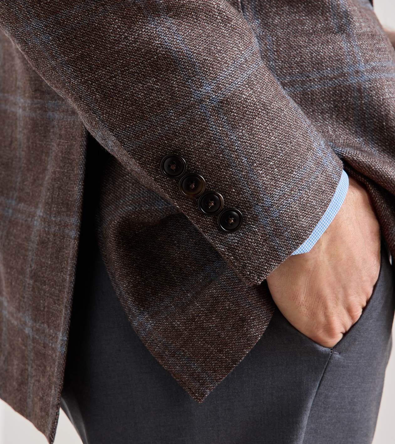 Peter Millar - Arden Windowpane Soft Jacket - Ash Brown