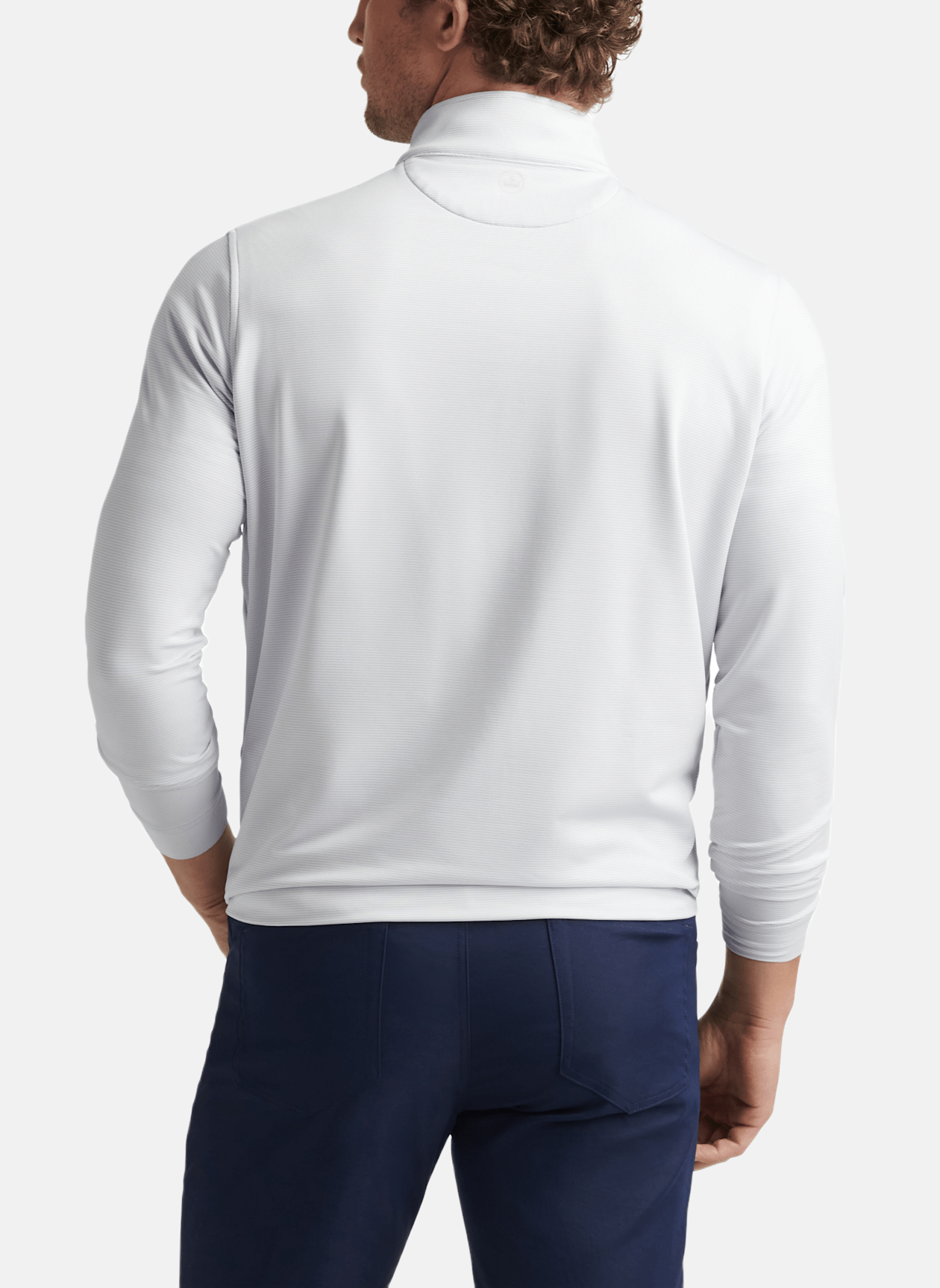 Peter Millar - Georgia Script™ Perth Sugar Stripe Quarter Zip - British Grey