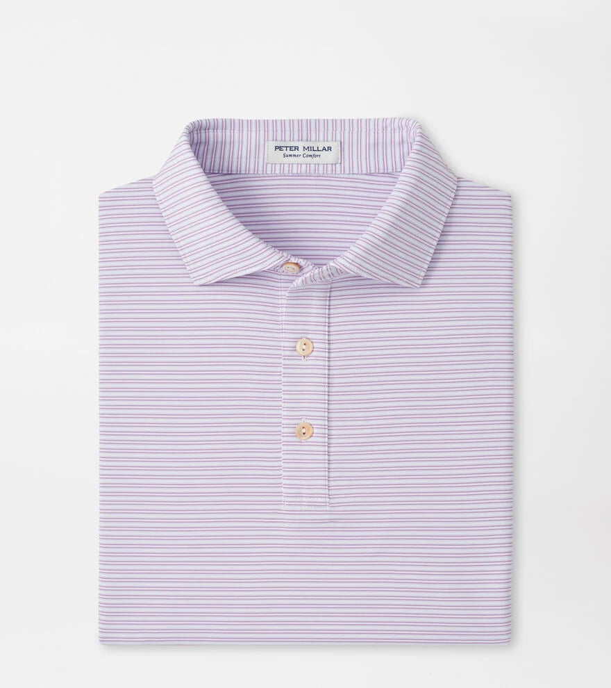 Peter Millar - Harrington Performance Jersey Polo - White & Purple Iris