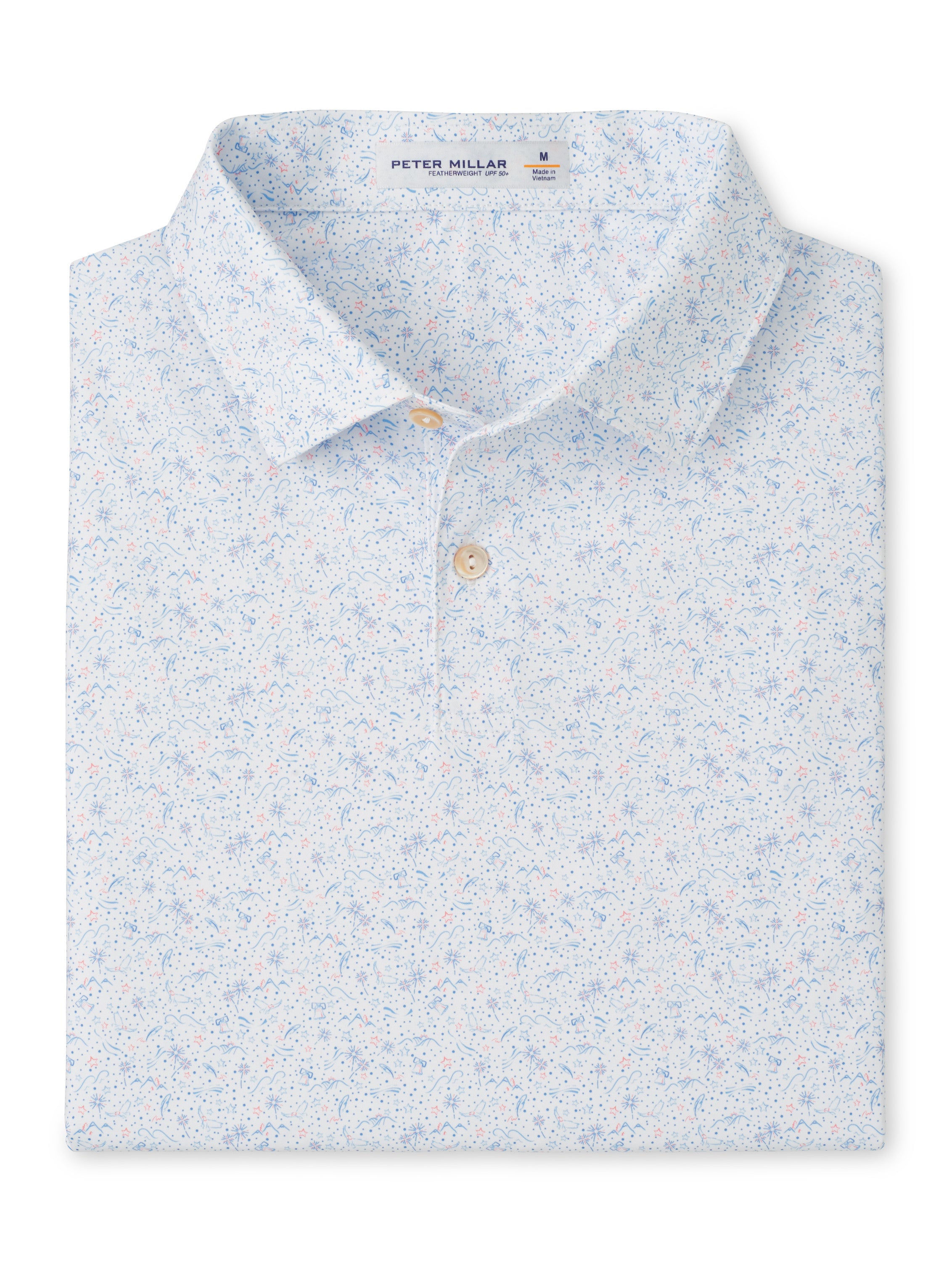 Peter Millar - Featherweight Land of The Free Performance Polo - White