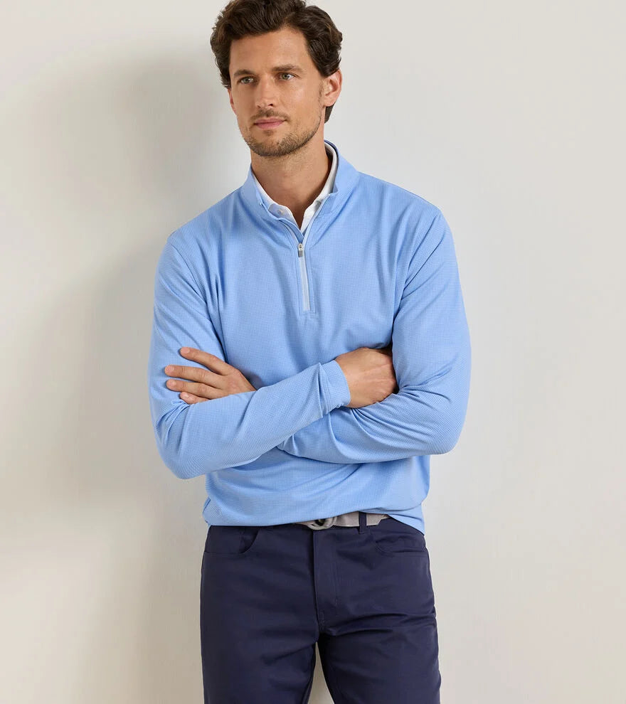 Peter Millar - Pearth Basketweave Performance Quarter Zip - Cottage Blue