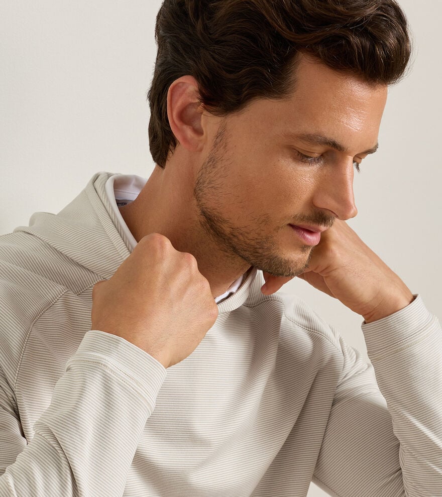 Peter Millar - Pine Sugar Stripe Performance Hoodie - Biscuit