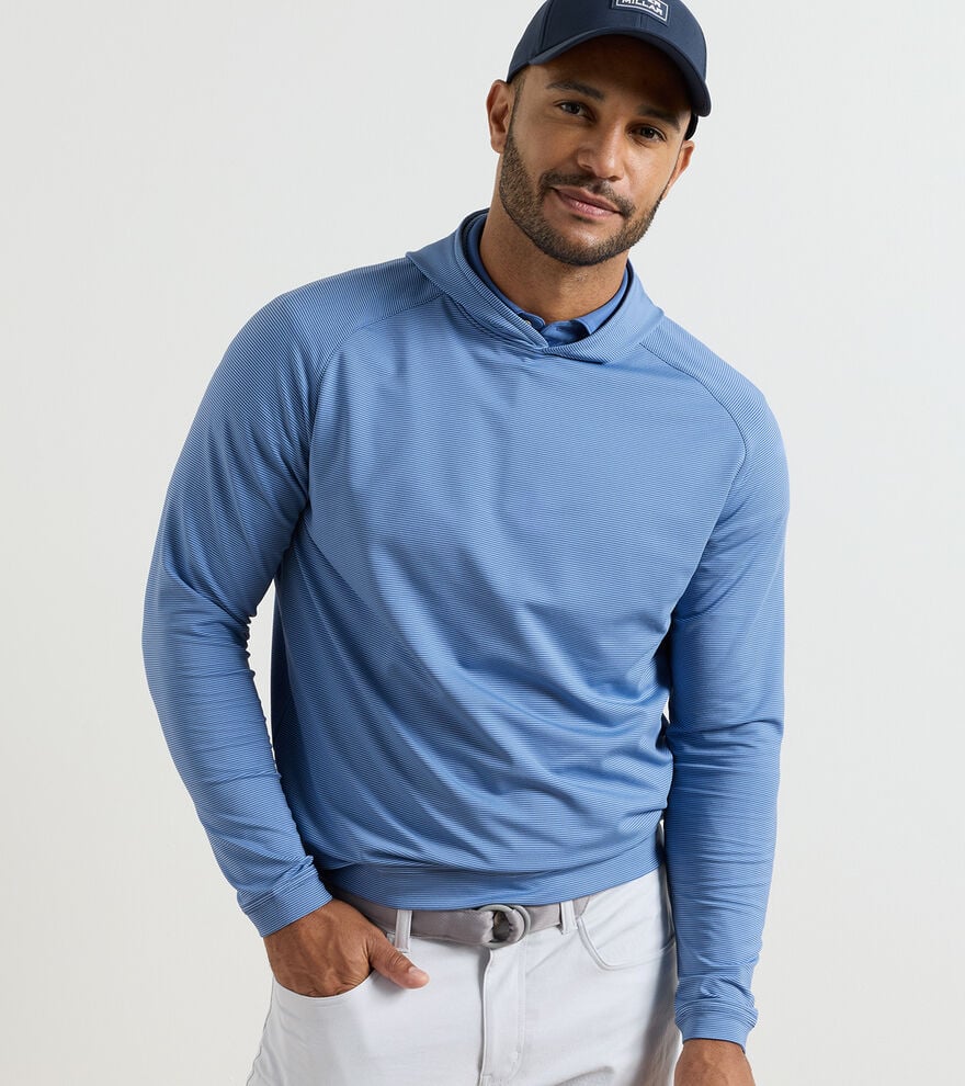 Peter Millar - Pine Sugar Stripe Performance Hoodie - Windsor Blue