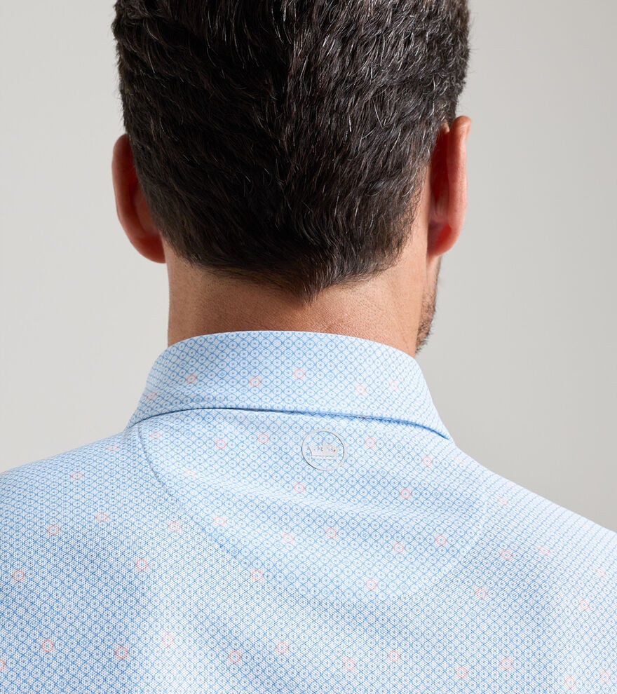 Peter Millar - Santiago Performance Mesh Polo - White & Bluebird