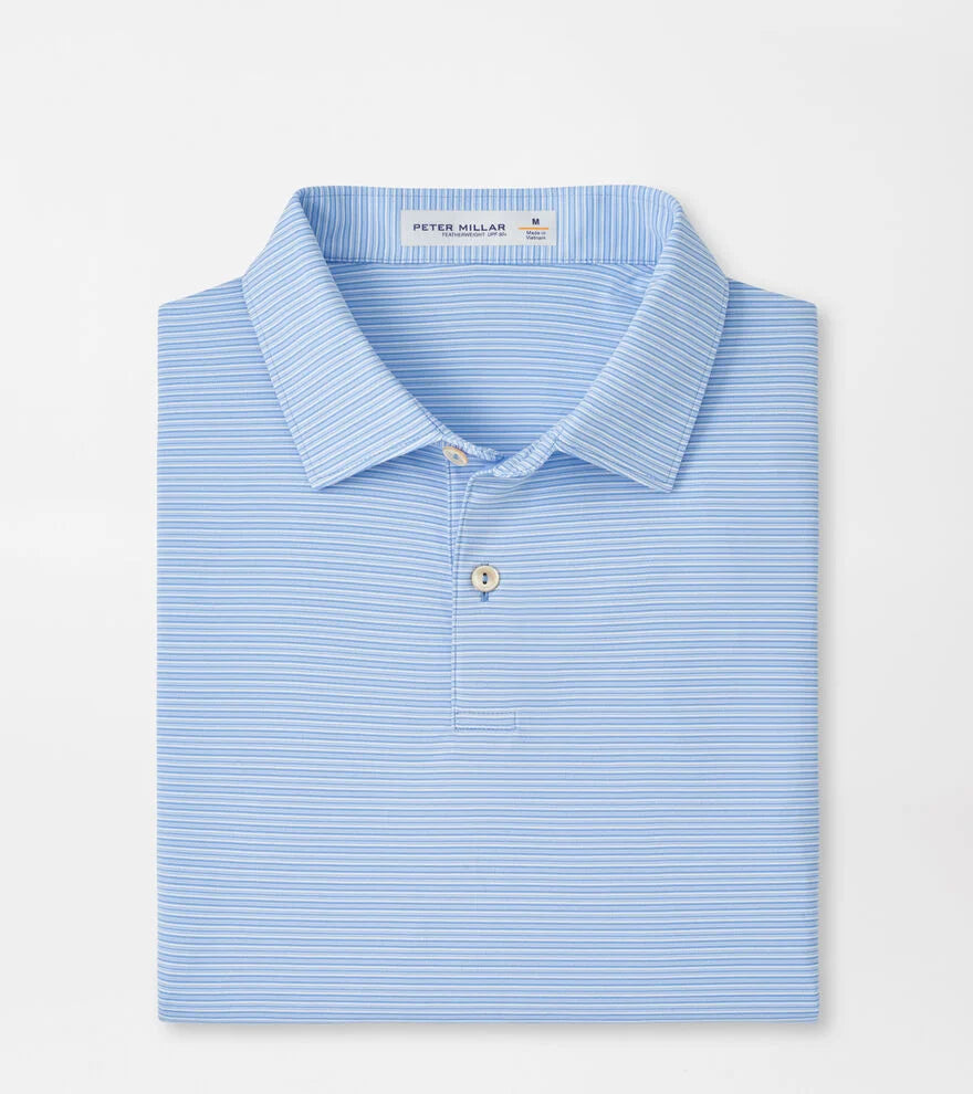 Peter Millar - Featherweight Trading Stripe Performance Polo - Bluebird