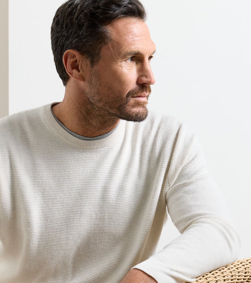 Peter Millar - Coolspun Textured Crewneck Sweater - Ivory