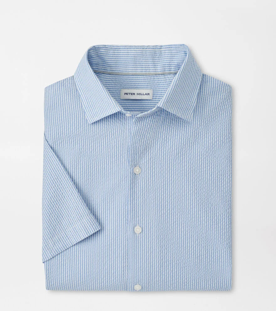 Peter Millar - Costal Stripe Cotton Lyocell - Bluebird