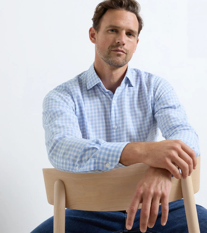 Peter Millar - Breeze Cotton Lyocell Sport Shirt - Bluebird