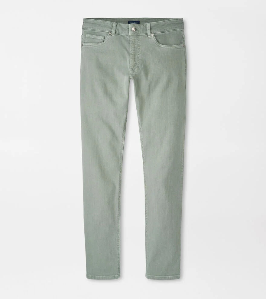 Peter Millar - Wayfare Five-Fairfield Garment Dyed Denim - Sage Fog