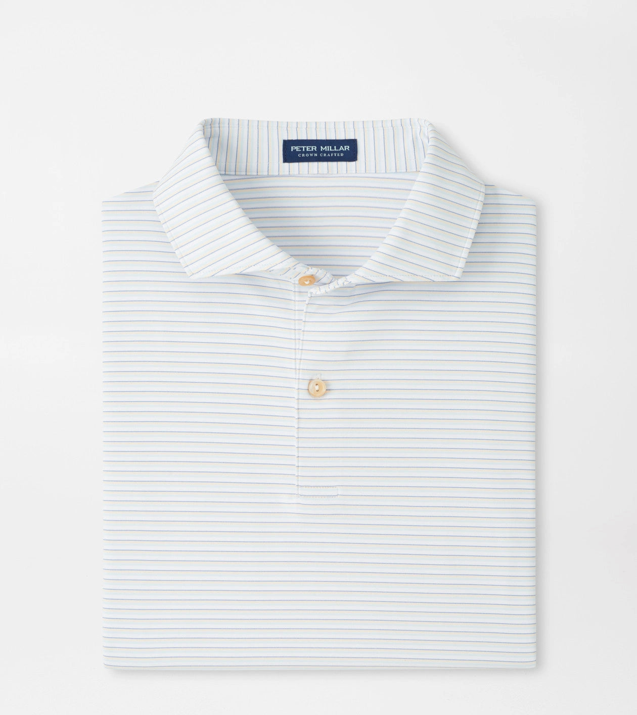 Peter Millar - Echo Performance Jersey Polo - White & Blue Brisk