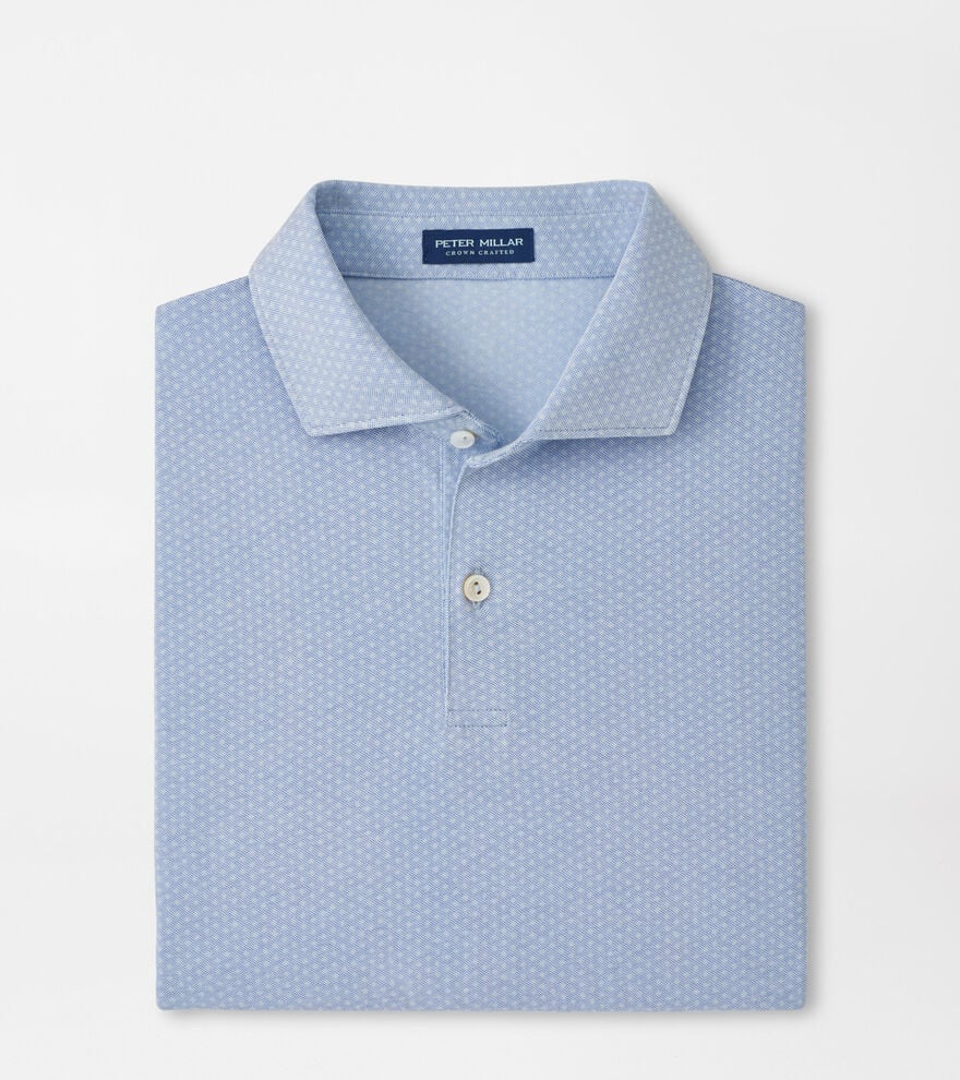 Peter Millar - Albatross Diamond Cotton - Blend Pique Polo - Dusk Blue