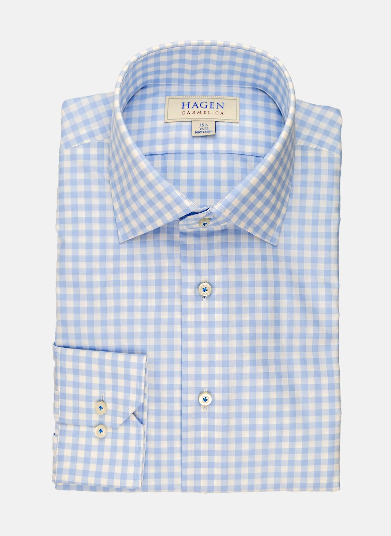 Hagen - Gingham Dress Shirt - Sky Blue