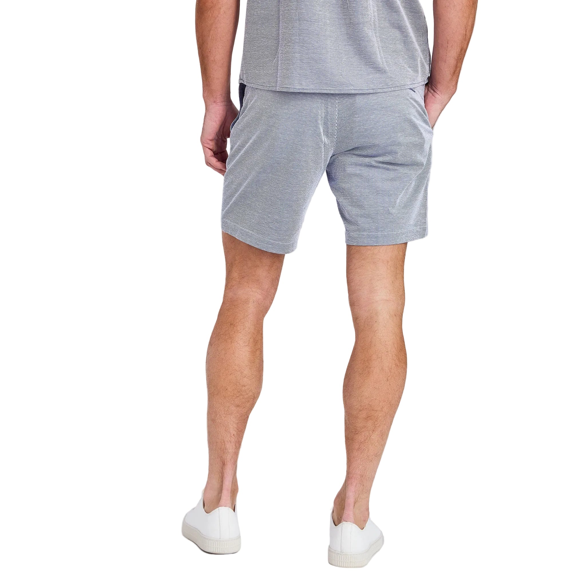 Rye 51 - Flex Seersucker Drawstring Shorts - Navy & White