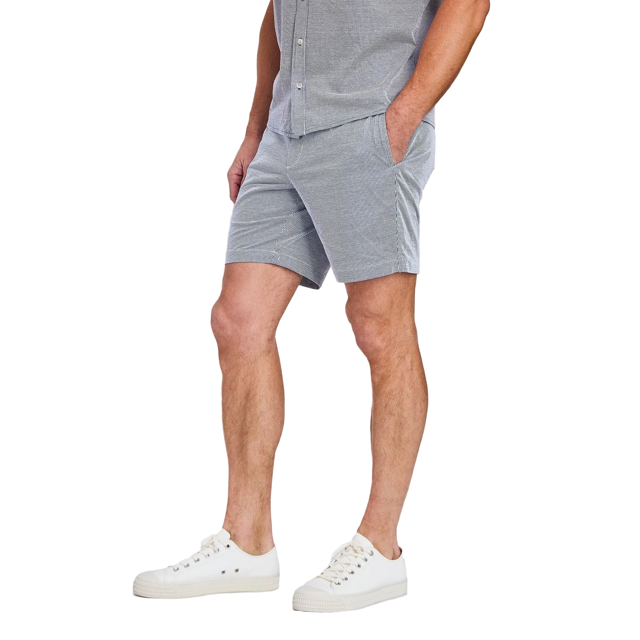 Rye 51 - Flex Seersucker Drawstring Shorts - Navy & White
