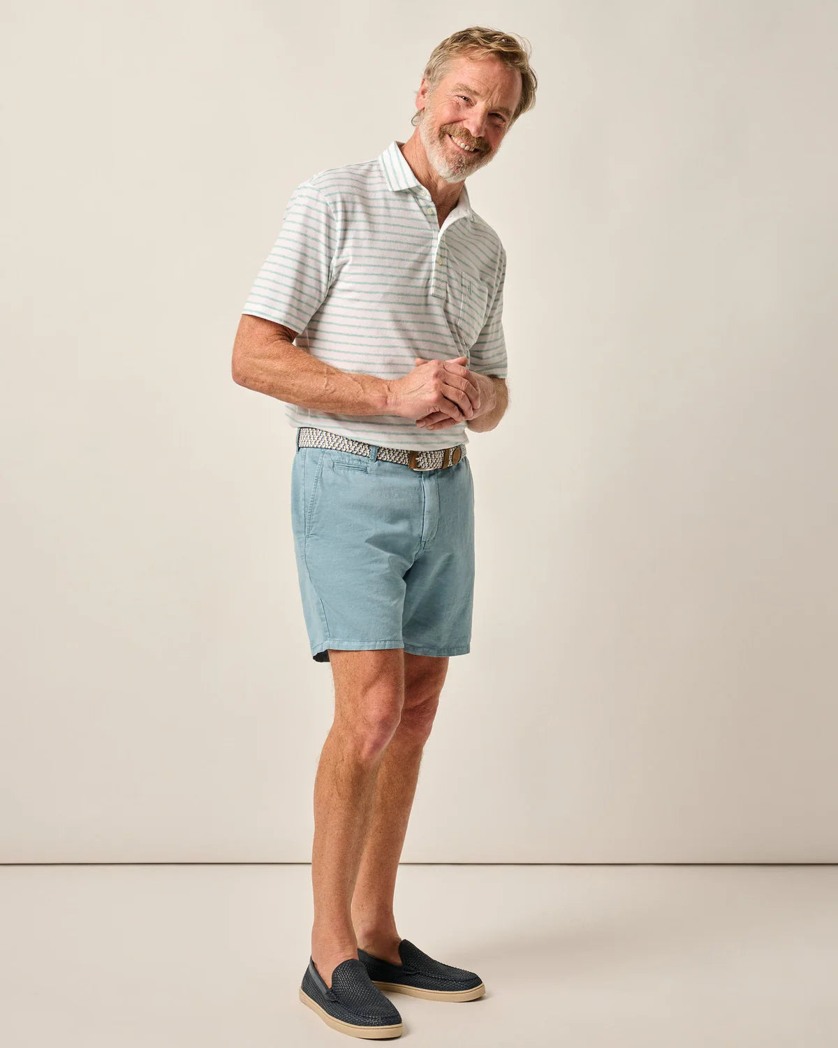 Johnnie-O - Melrose Cotton Linen Shorts - Mid Blue