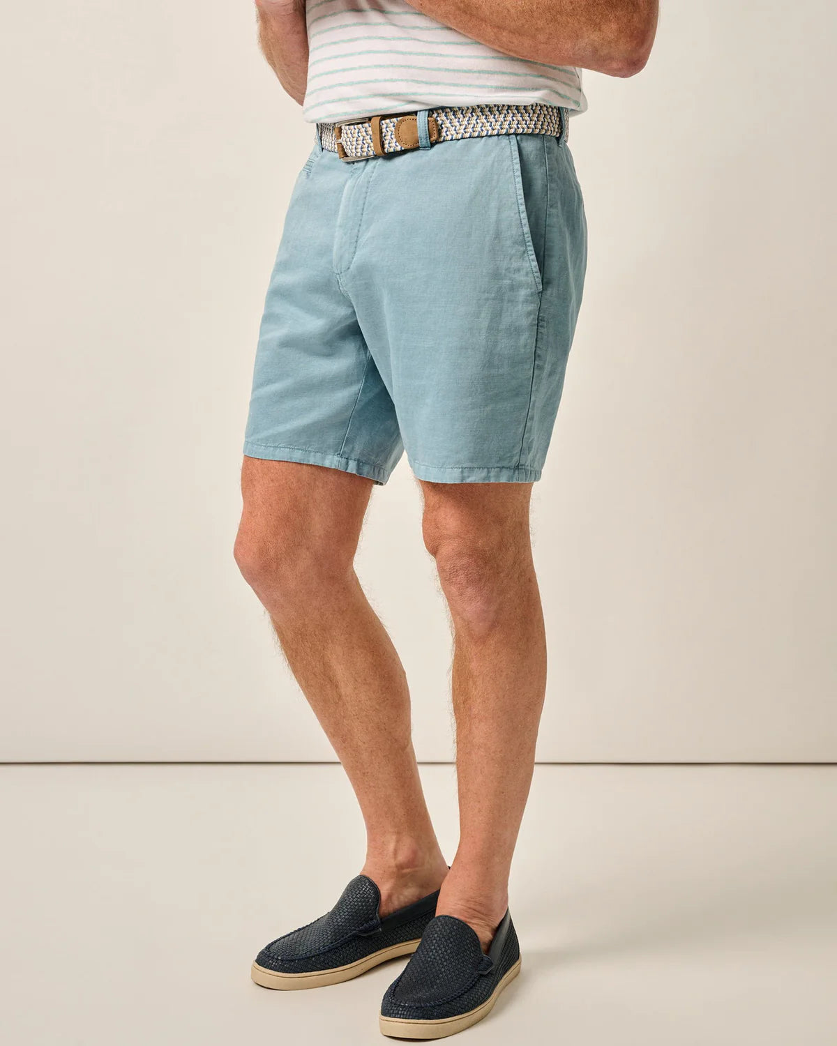 Johnnie-O - Melrose Cotton Linen Shorts - Mid Blue