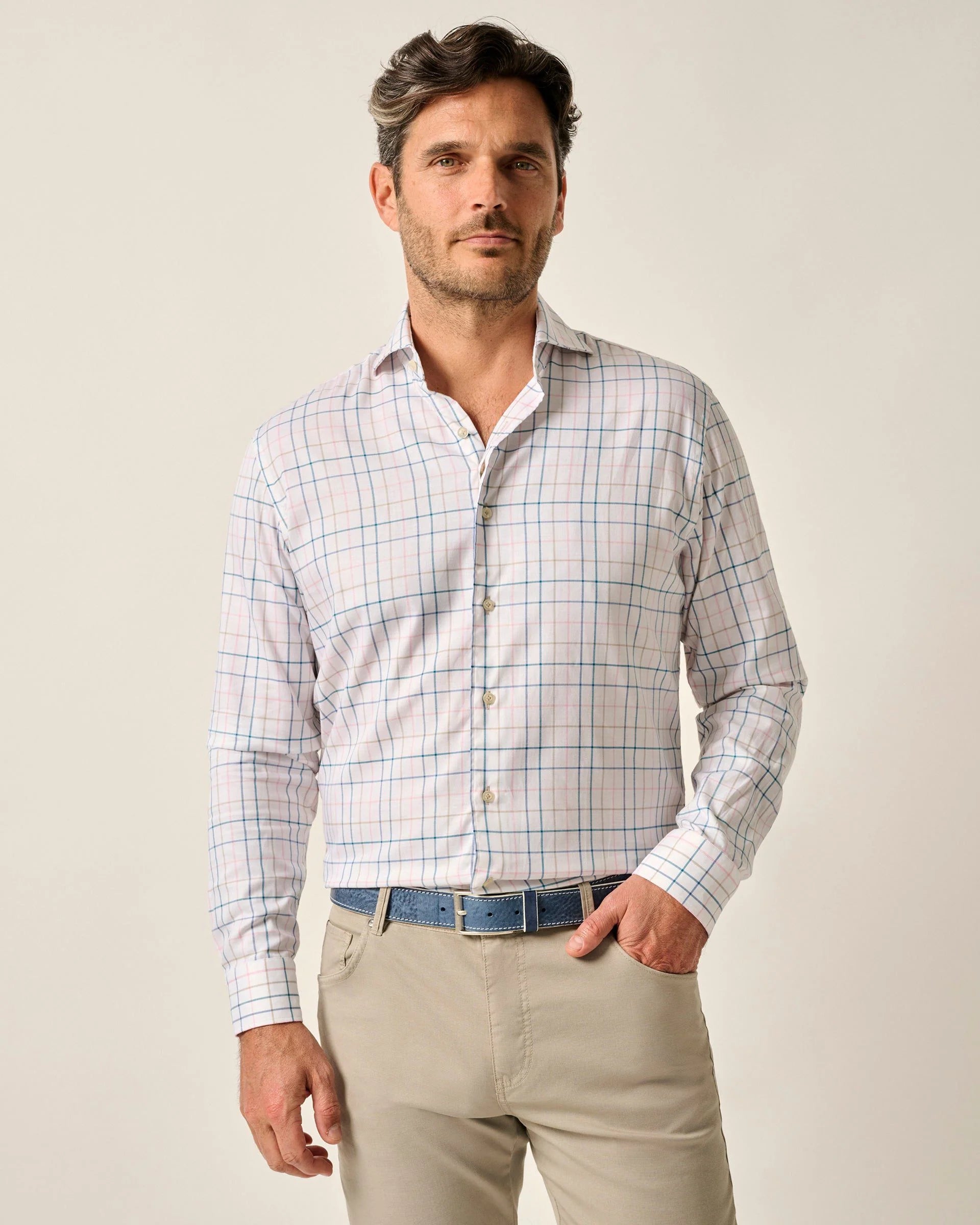 Johnnie-O - Top Shelf Button Up Shirt - Peyton - White