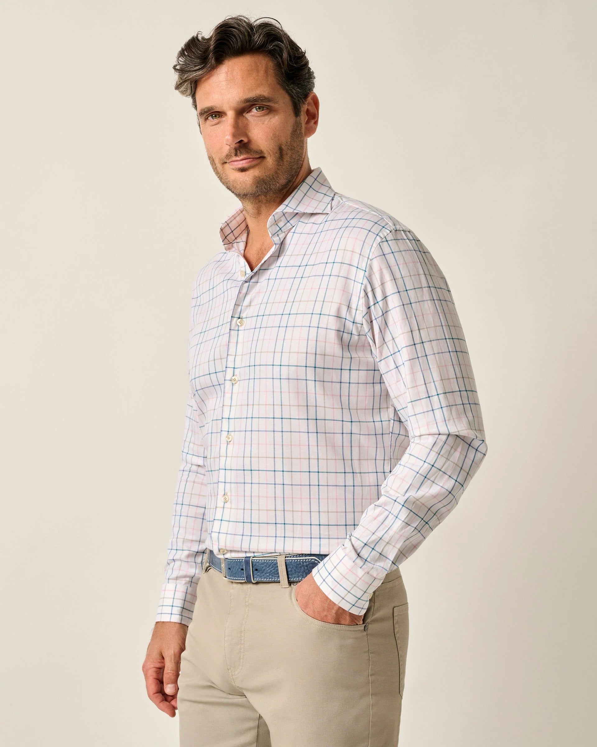 Johnnie-O - Top Shelf Button Up Shirt - Peyton - White