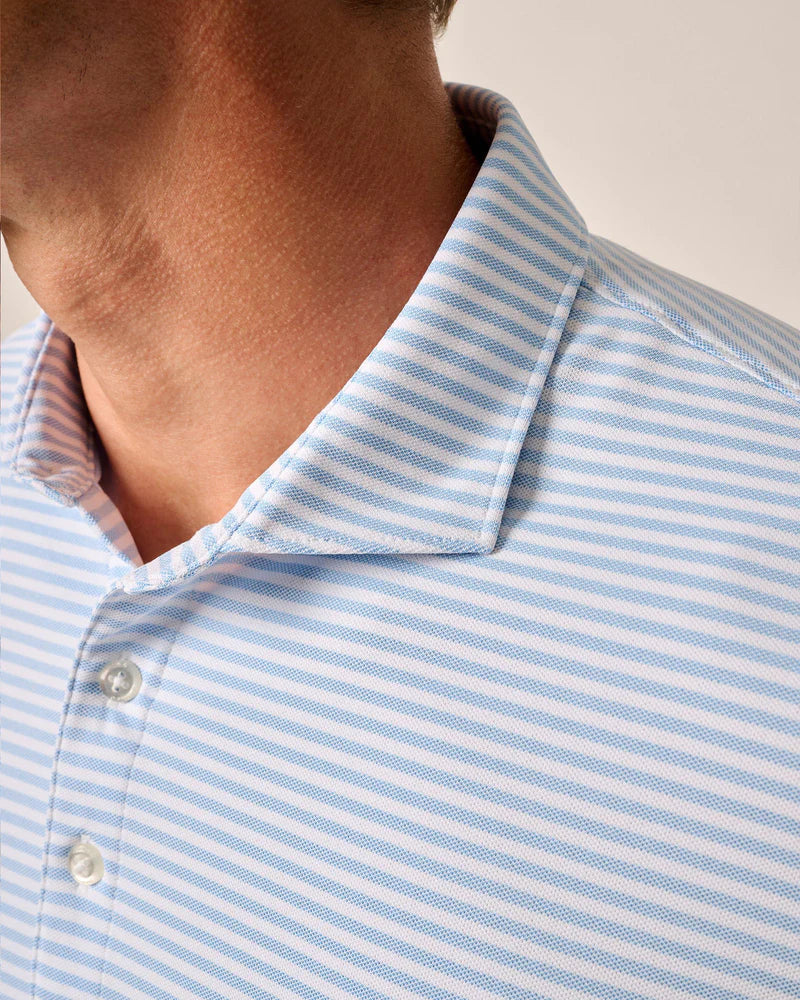 Johnnie-O- Performance Mesh Polo- Stetson Stripe - Maliblu