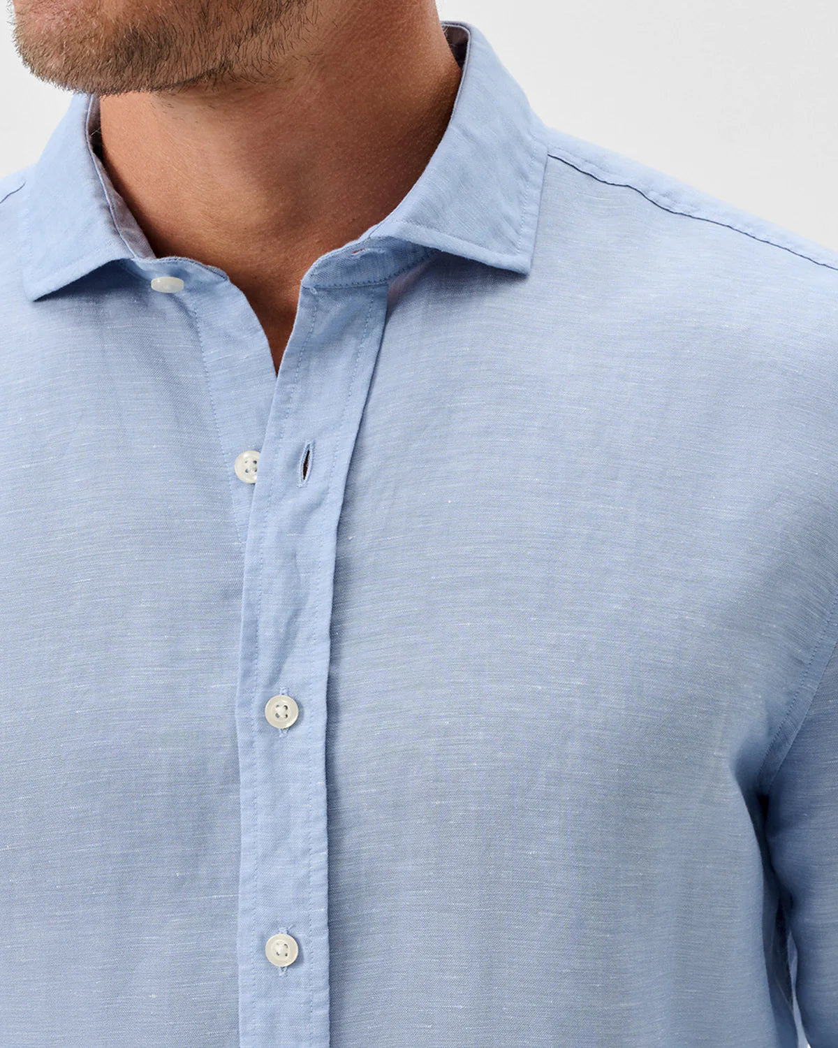 Johnnie O - Solid Linen Blend Button Up Shirt - Malibu