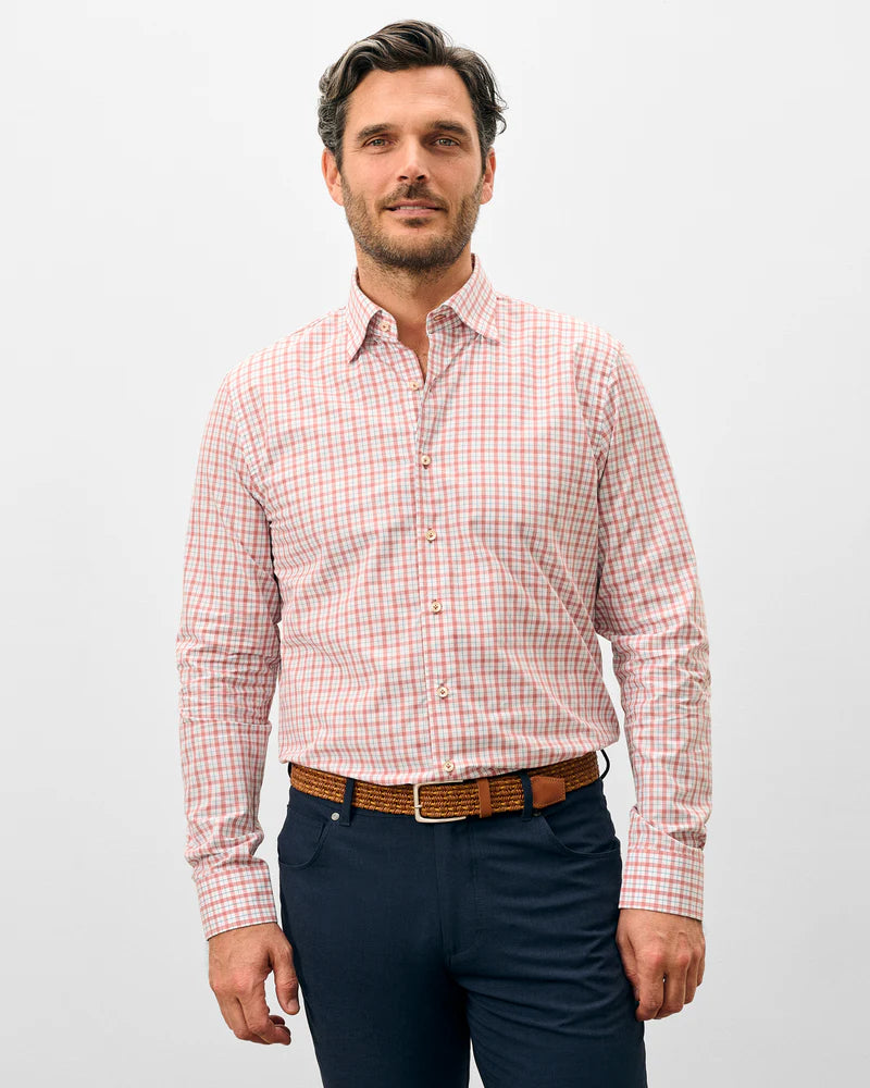 Johnnie-O - Trauber Tattersall - Cotton Button Down Shirt - Malibu Red