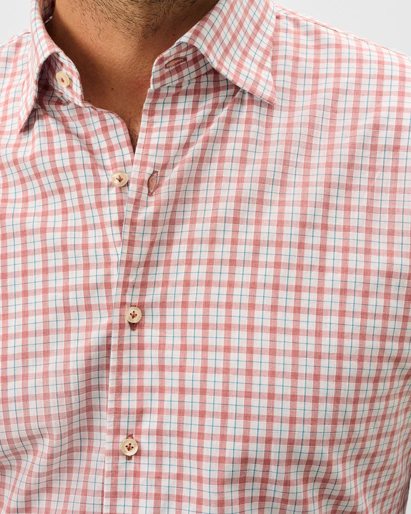 Johnnie-O - Trauber Tattersall - Cotton Button Down Shirt - Malibu Red