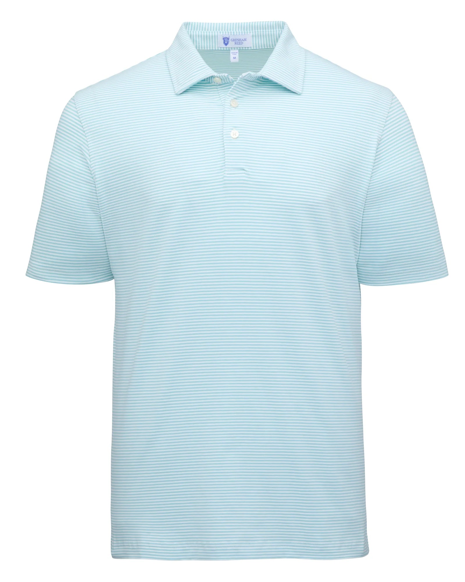 Gresham Reed - Mint Green & White Stripe Polo