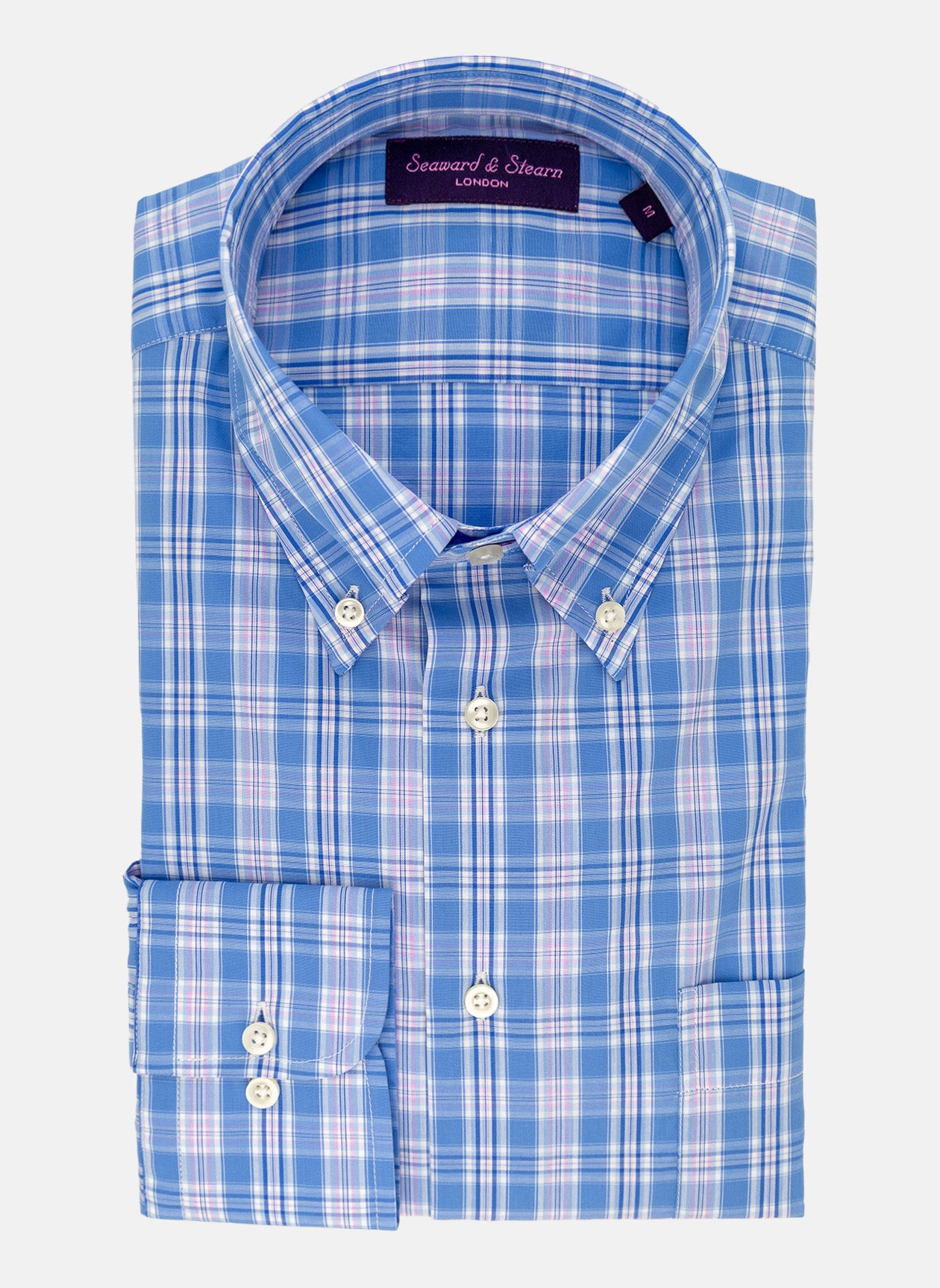 Seaward & Stearn - Royal Pink Plaid Sport Shirt