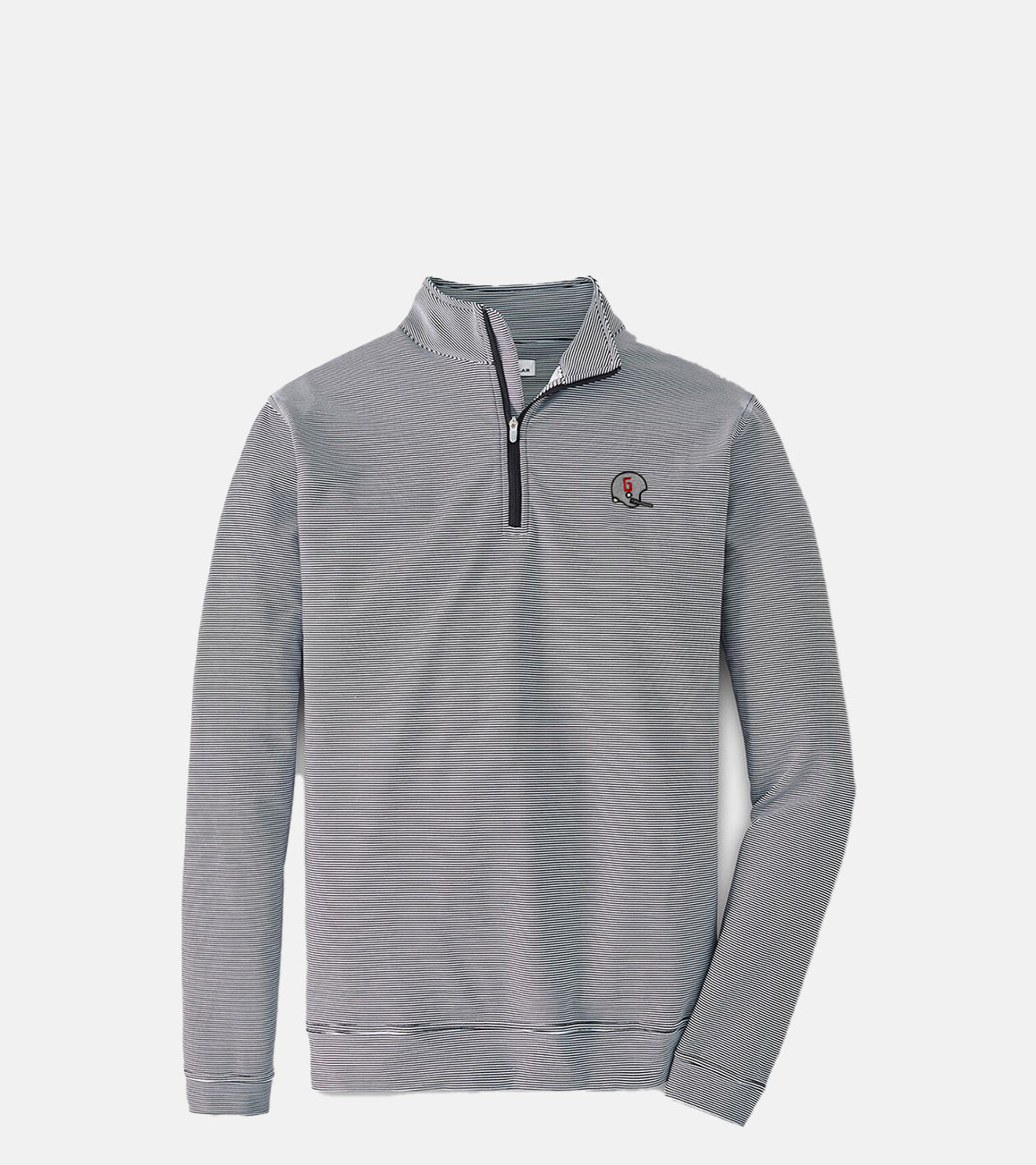 Peter Millar - Perth 1962 Helmet Sugar Stripe Stretch Quarter Zip - Black/White